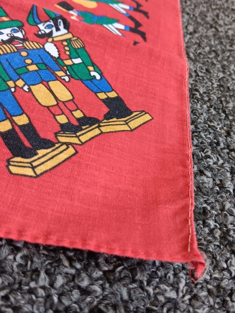 VTG Santa Christmas USA Cotton Poly Bandana Scarf RN16463 Holiday Nutcracker